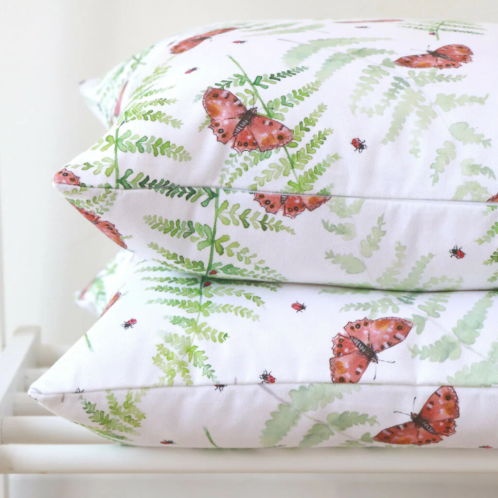 Butterfly and Fern Woodland Cushion - Image 6