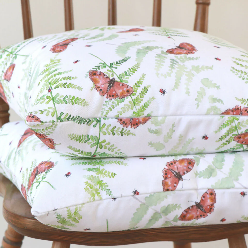 Butterfly and Fern Woodland Cushion - Image 7
