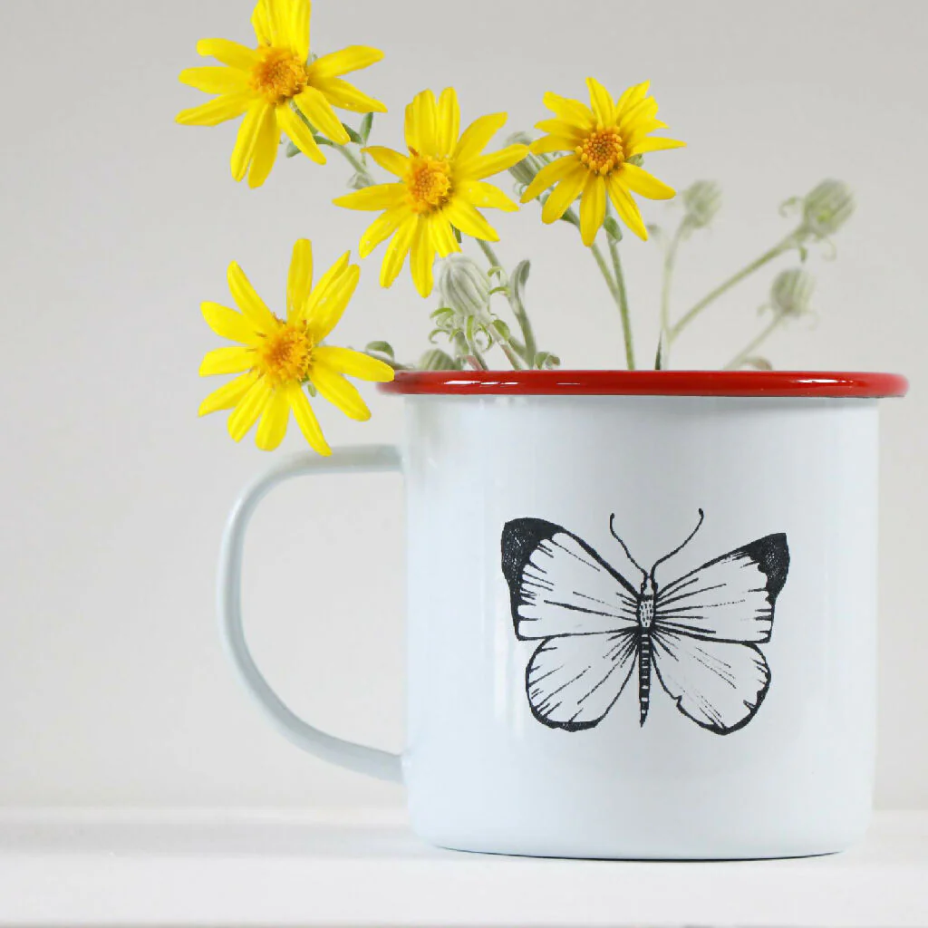 Butterfly Mug Etched in Cornwall - Image 2