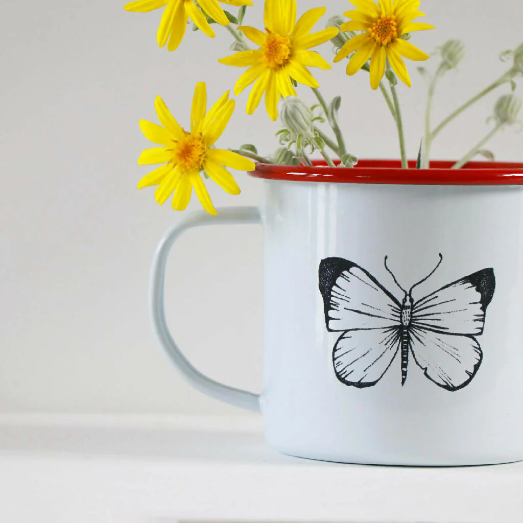 Butterfly Mug Etched in Cornwall - Image 3