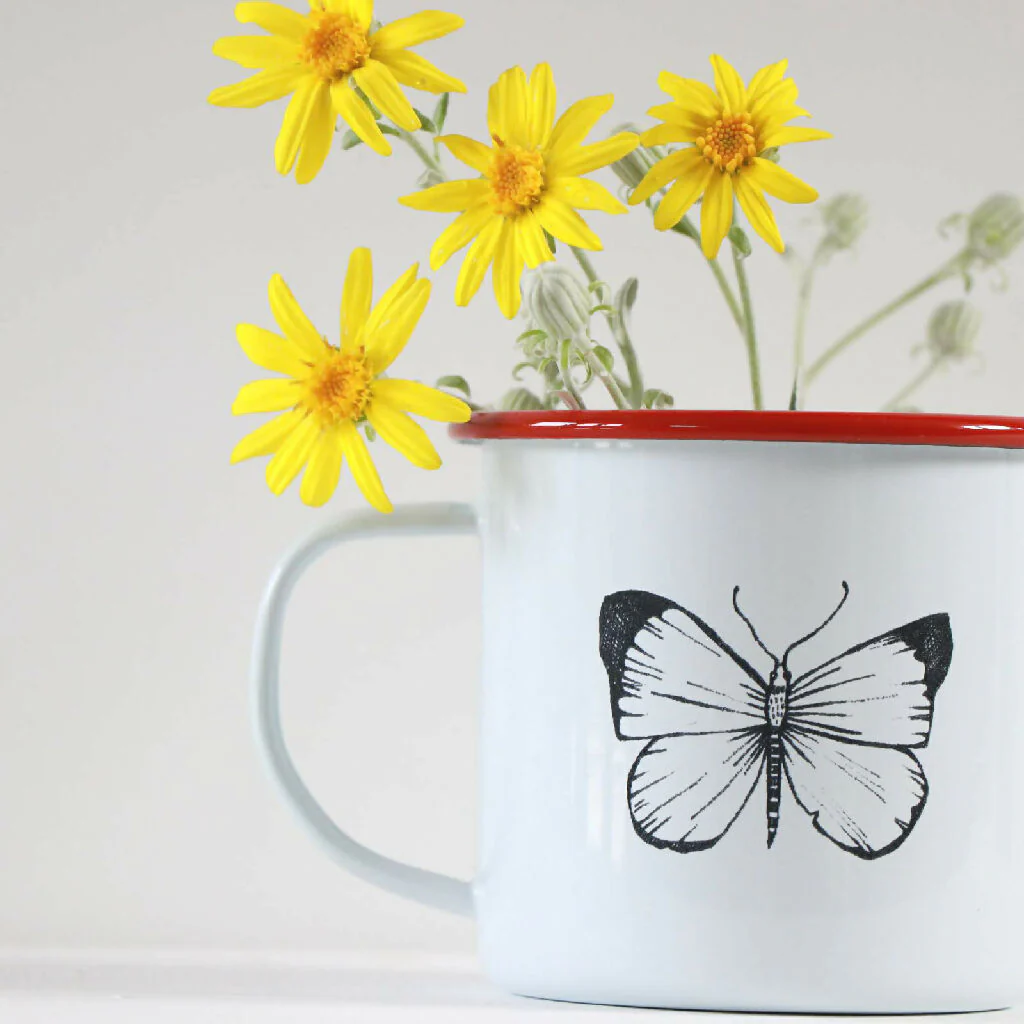 Butterfly Mug Etched in Cornwall - Image 4