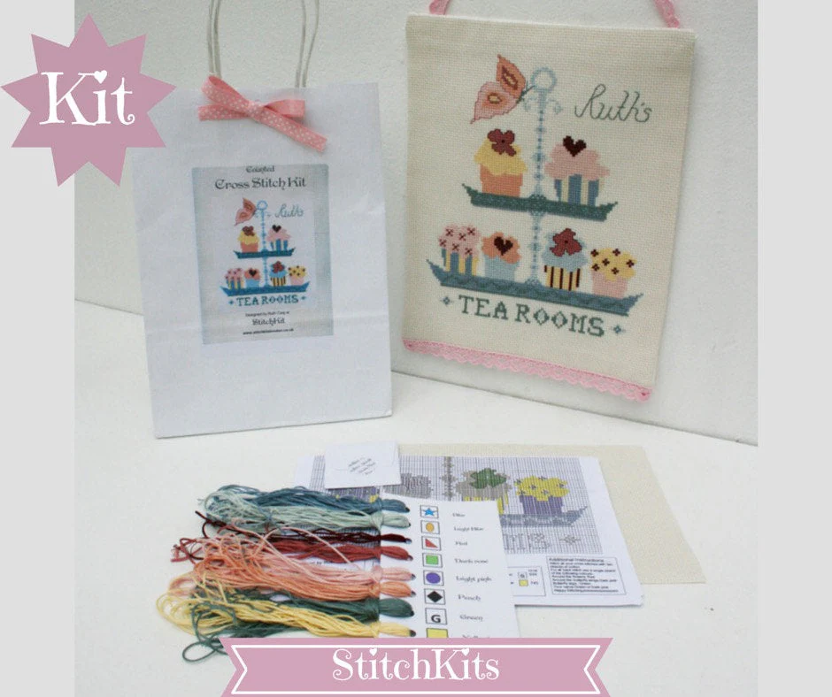 Butterfly Tea Room Cross Stitch Sampler Kit - Image 2