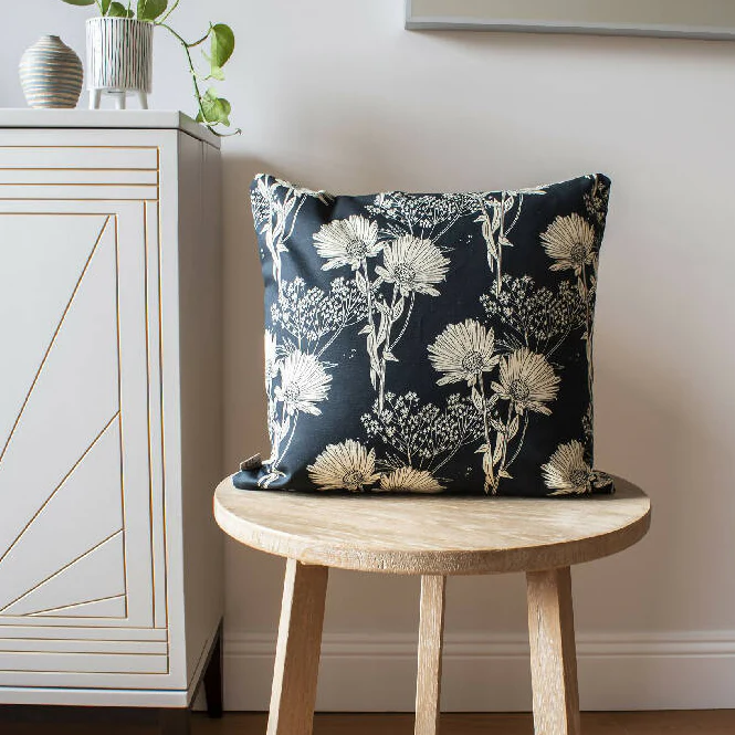 Calendula Cushion in Blueberry