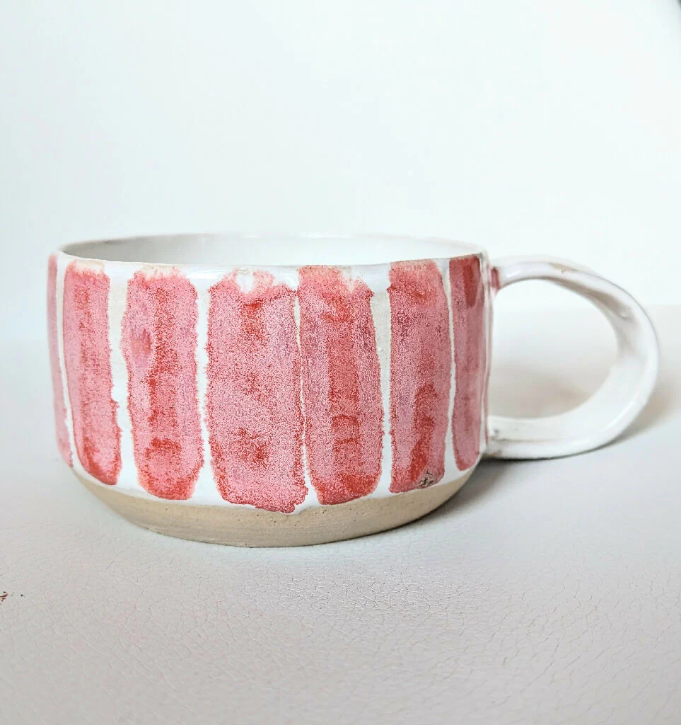CAPPUCCINO CUP - Moss & Blossom Stripes