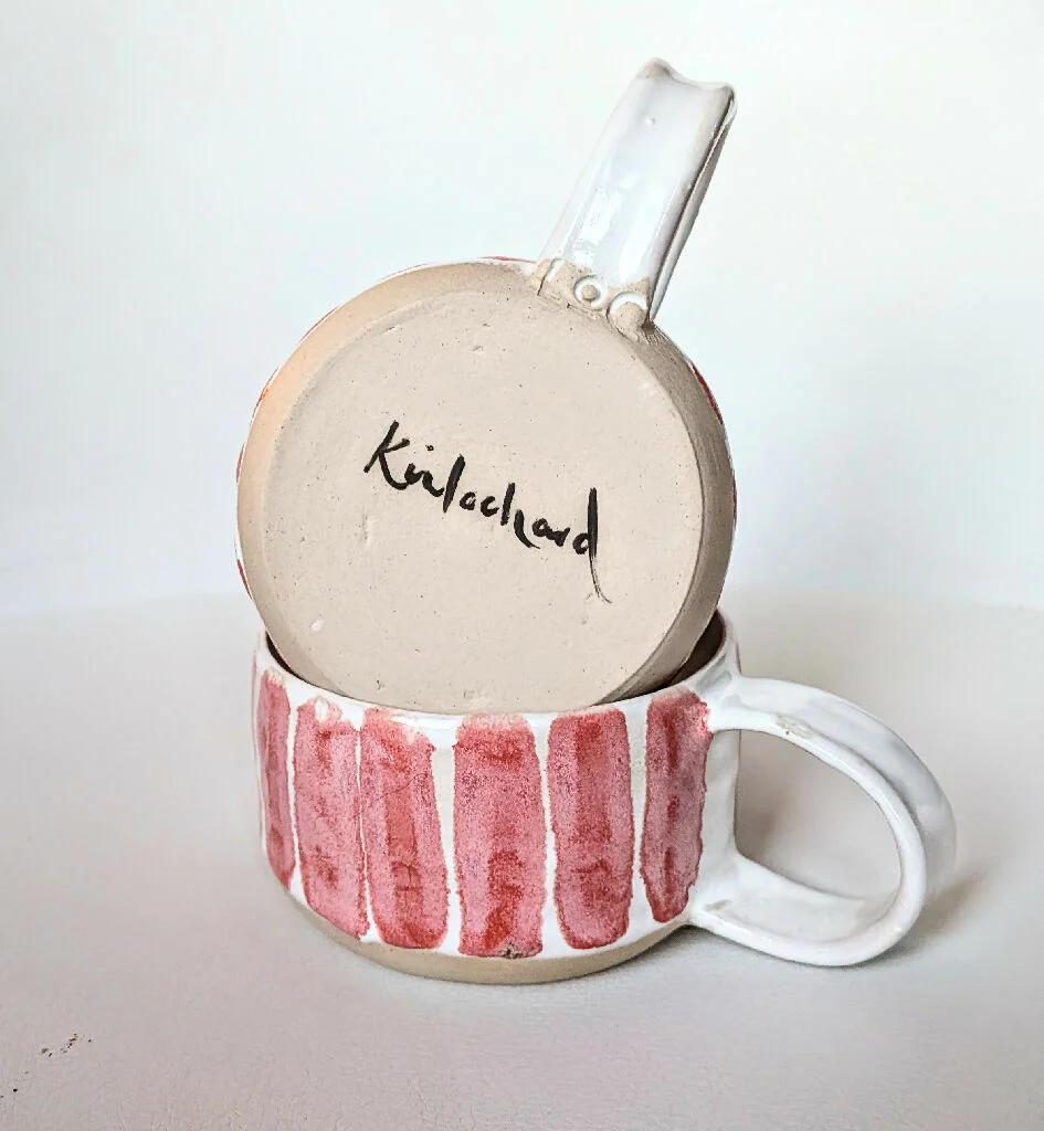 CAPPUCCINO CUP - Moss & Blossom Stripes - Image 3