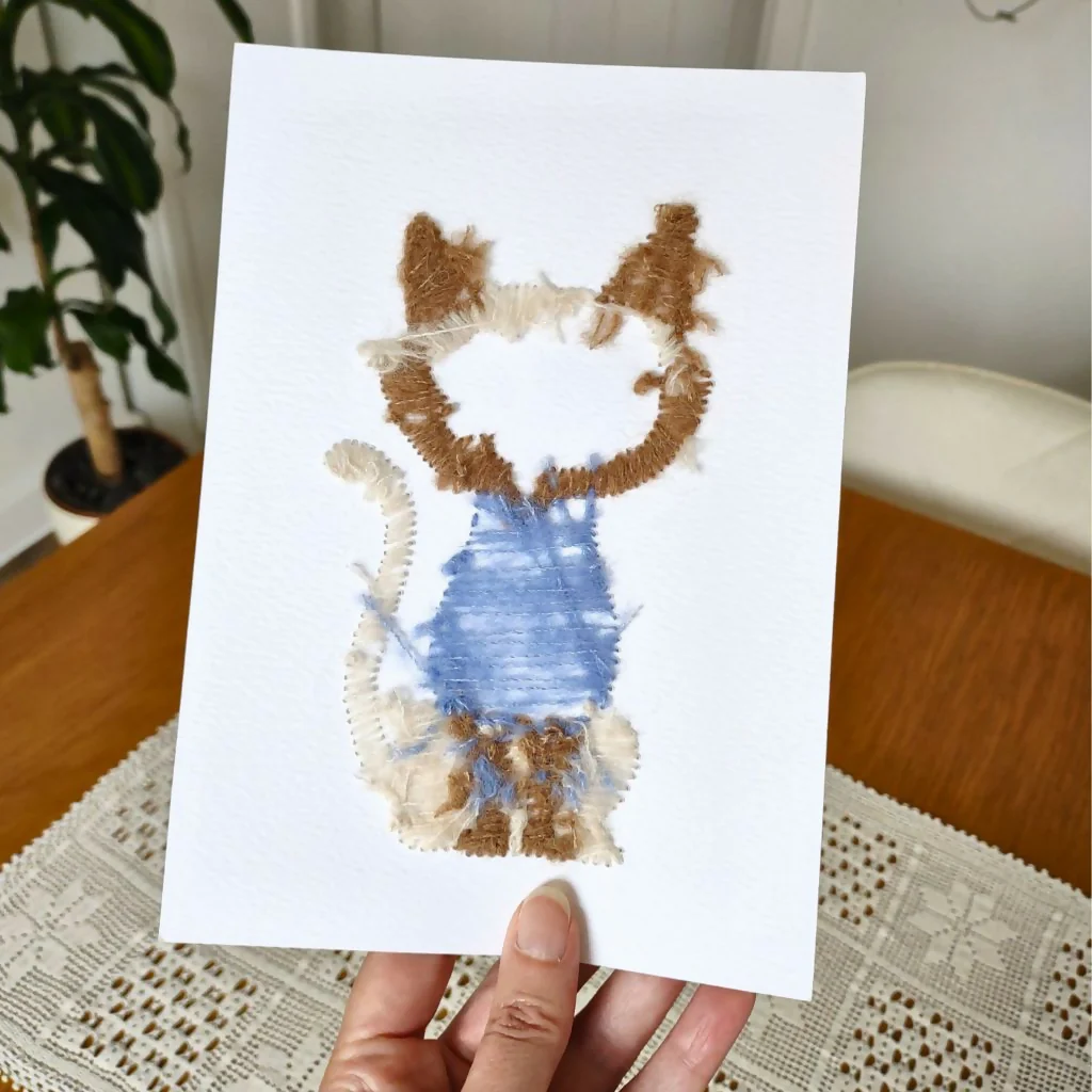 Cat Embroidered Art - Image 2