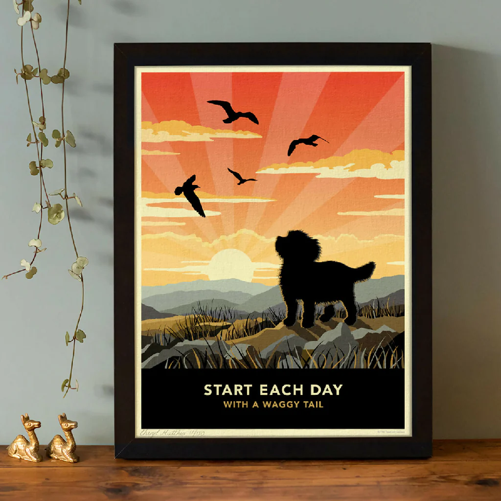 CAVAPOO OR CAVACHON ‘WAGGY TAILS’ LIMITED EDITION ART PRINT