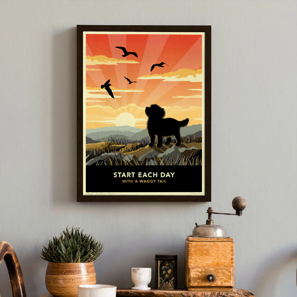CAVAPOO OR CAVACHON ‘WAGGY TAILS’ LIMITED EDITION ART PRINT - Image 2