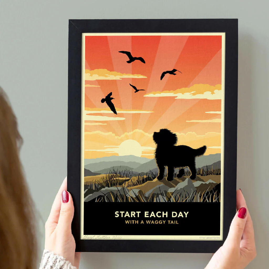 CAVAPOO OR CAVACHON ‘WAGGY TAILS’ LIMITED EDITION ART PRINT - Image 4