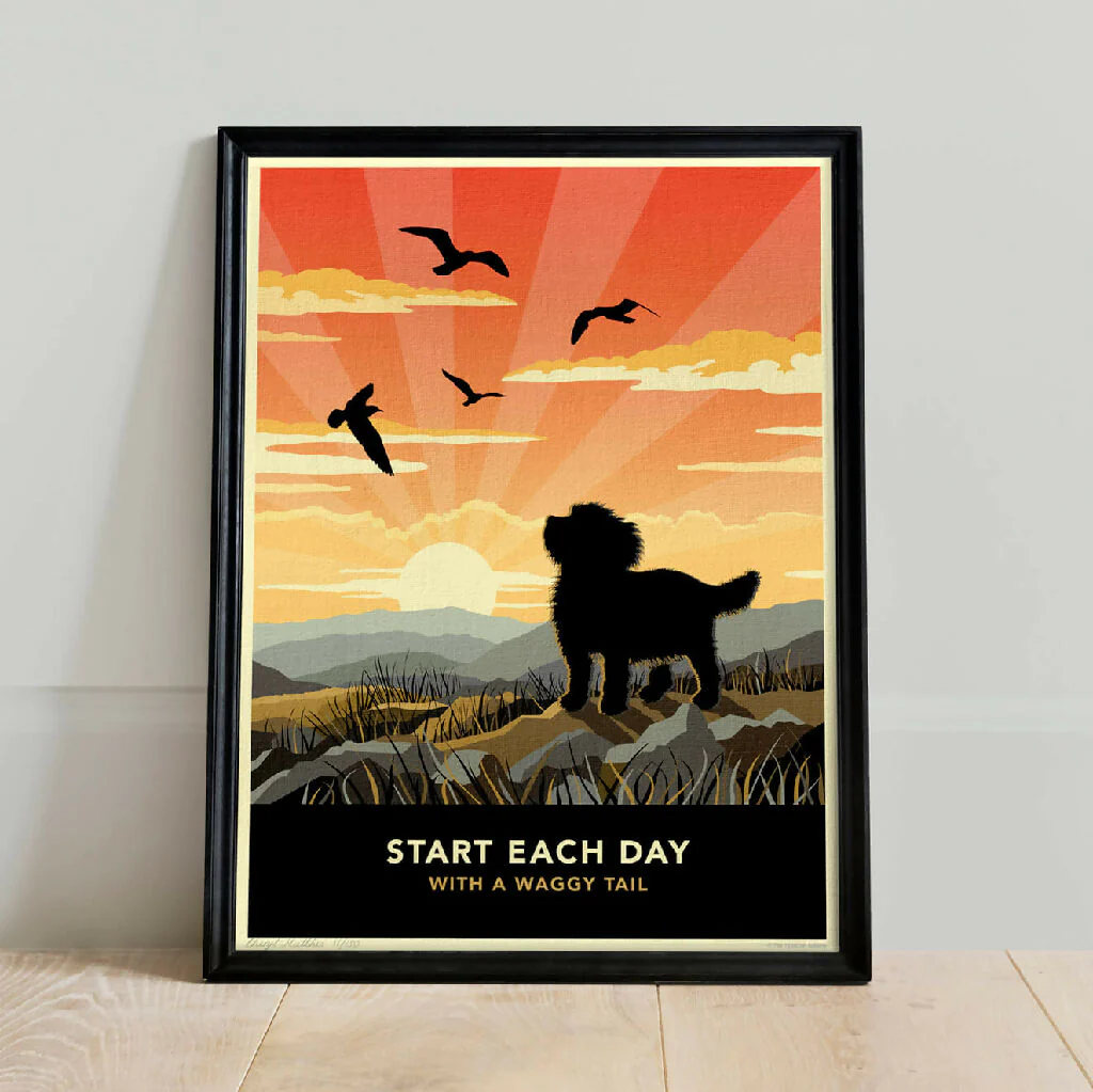 CAVAPOO OR CAVACHON ‘WAGGY TAILS’ LIMITED EDITION ART PRINT - Image 5