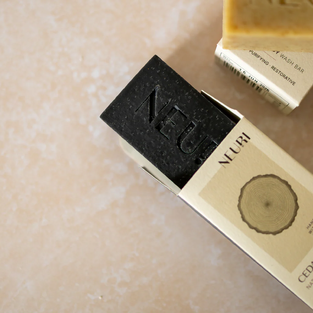 Cedar Vetiver & Cedarwood Body Wash Bar with Charcoal & Clay - Image 4