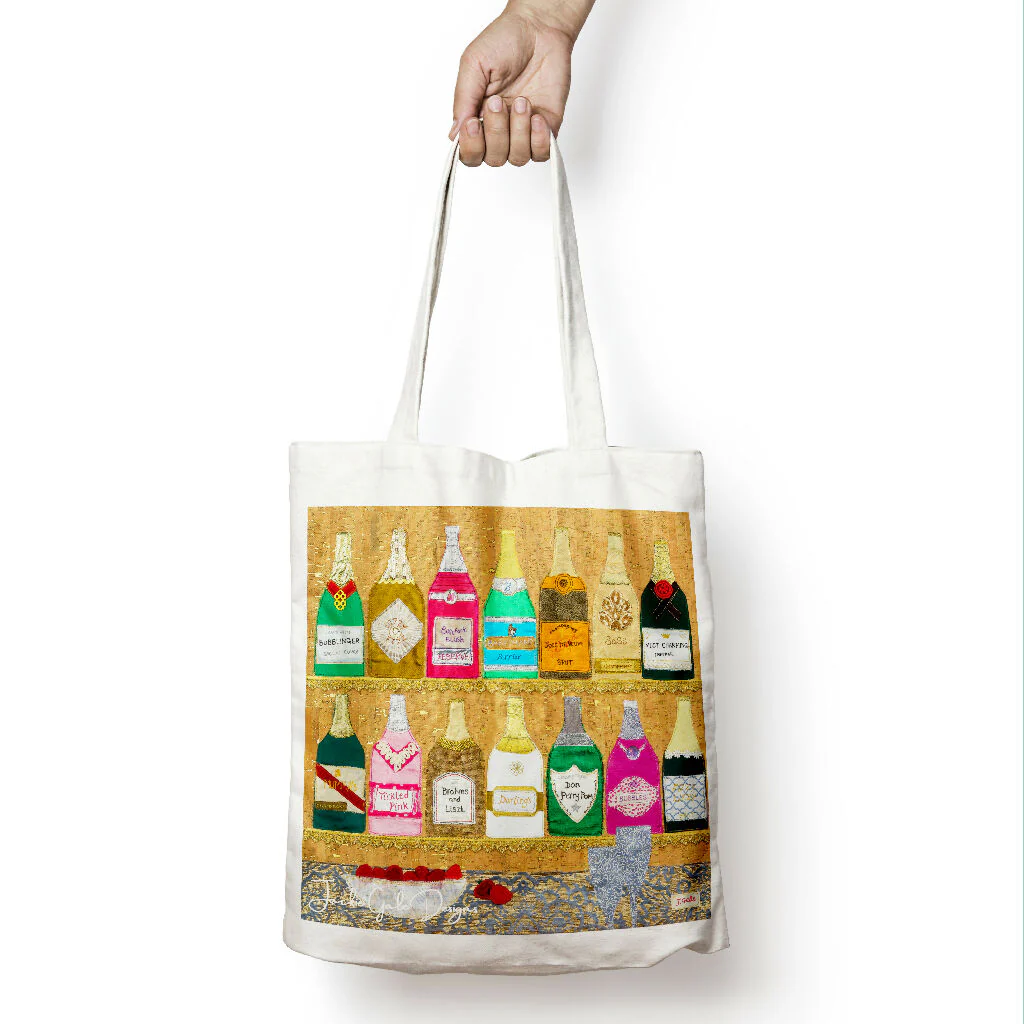 Champagne Bottles Canvas Tote Bag - Image 2