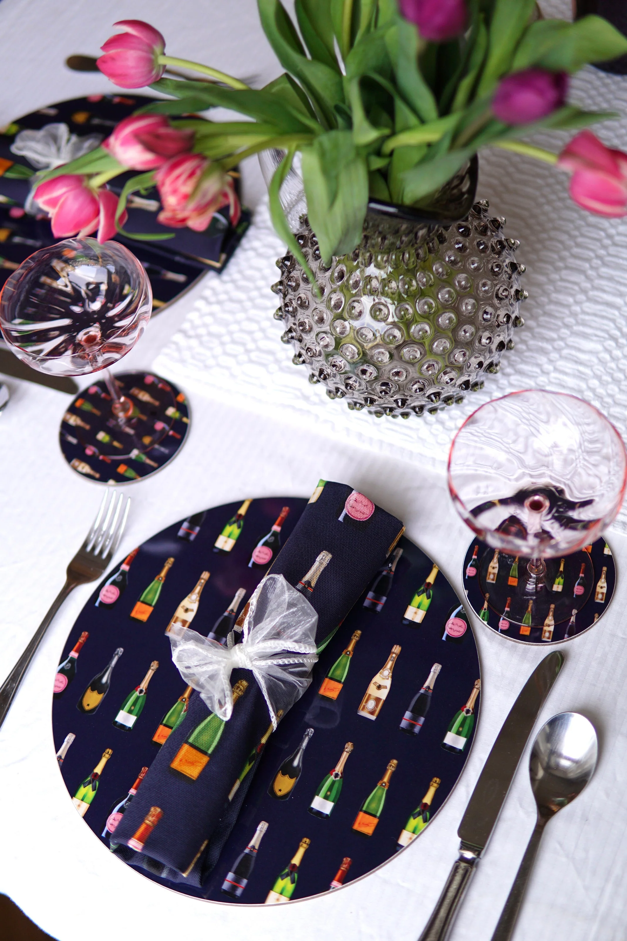 Champagne & Fizz Cotton Napkins - Image 2