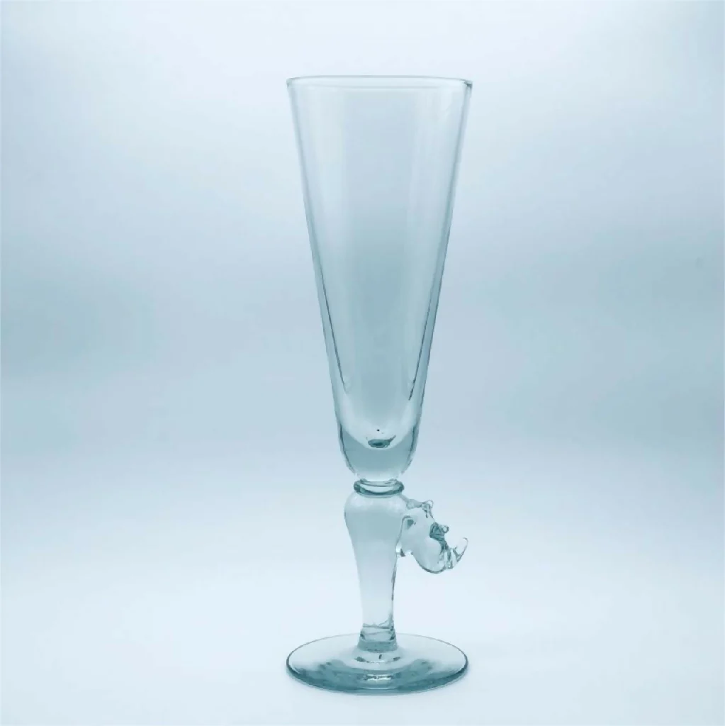 Champagne Flutes with Animal Stem Set of 4