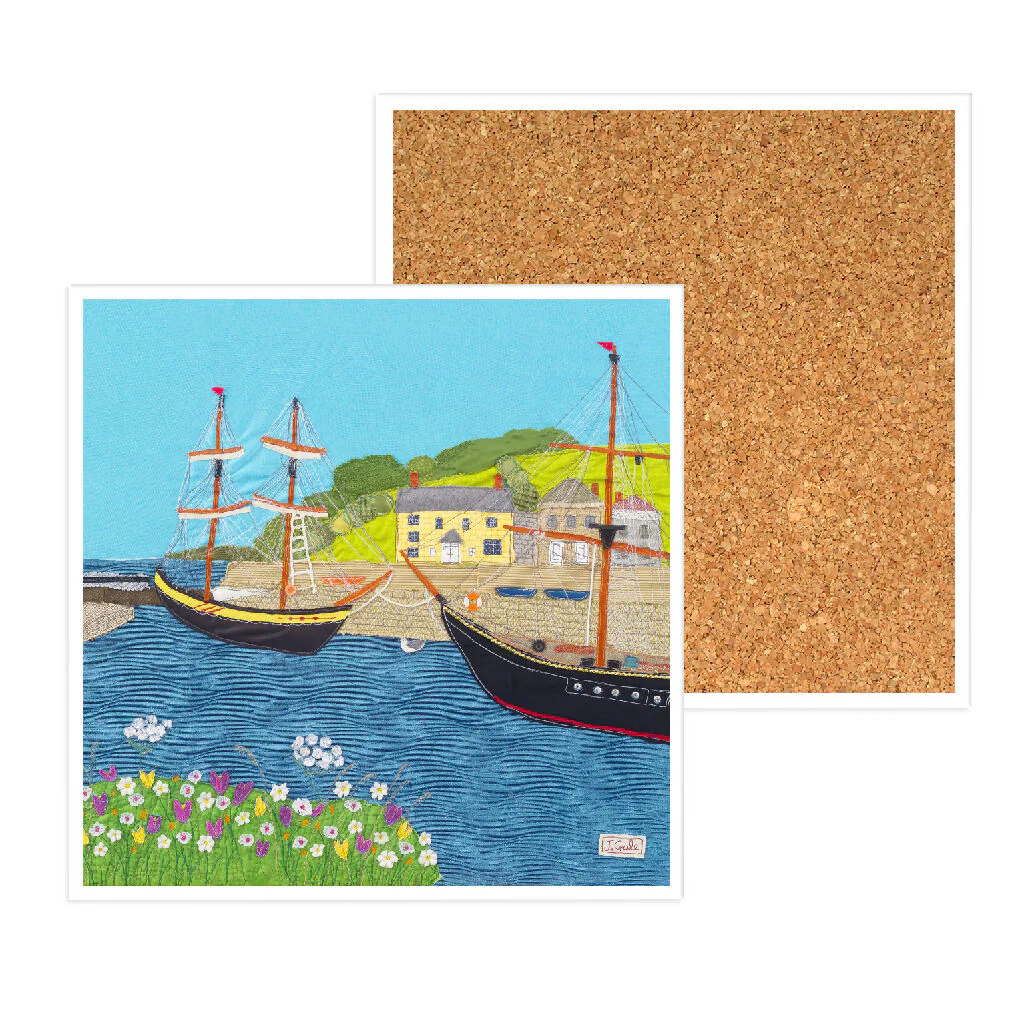 Charlestown Cornwall Ceramic Drinks Coaster - Image 2