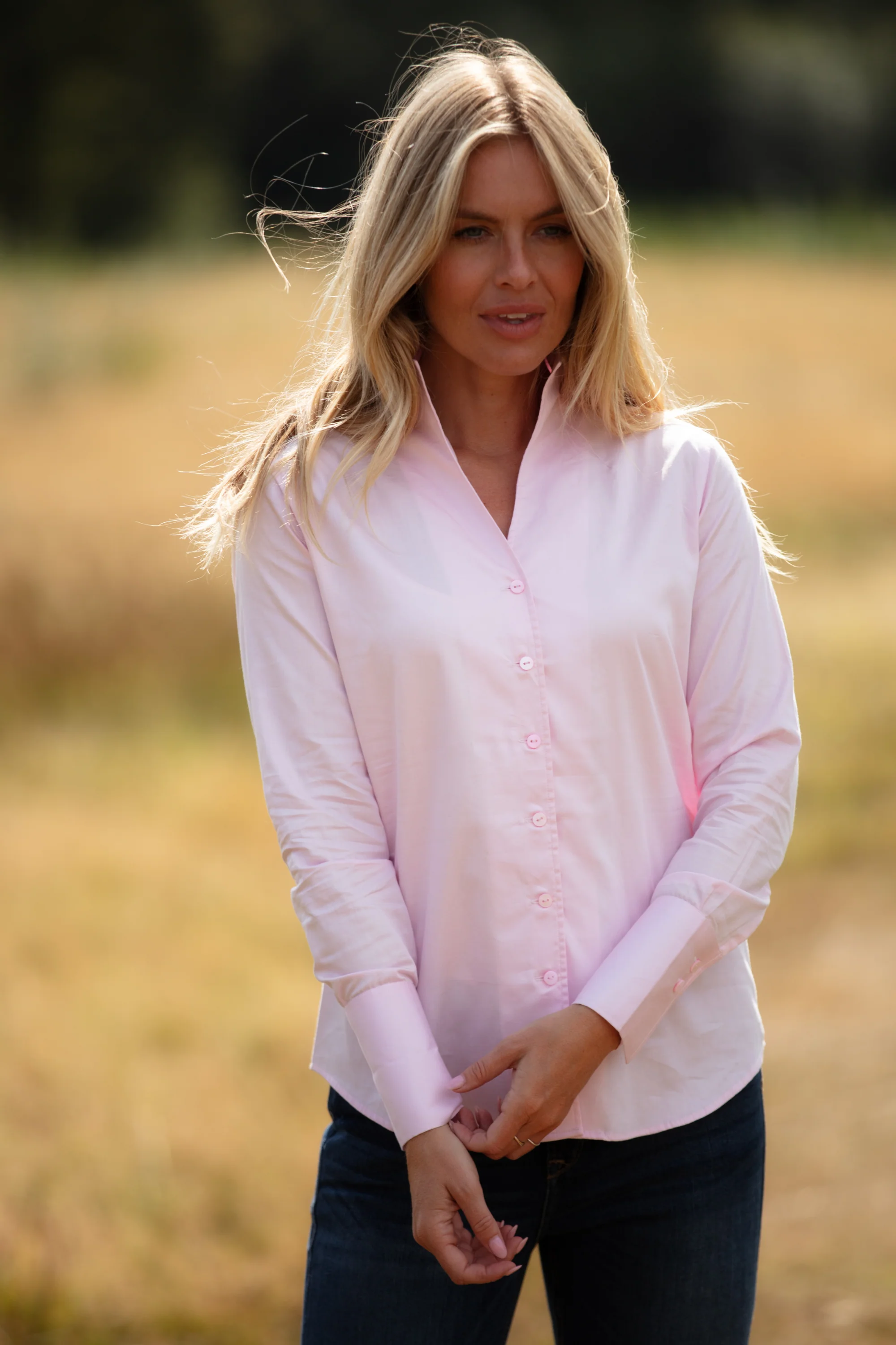 Cotton Chelsea Shirt In Baby Pink