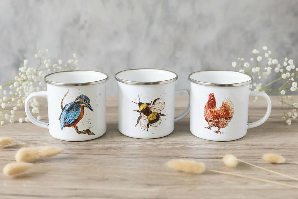 Chicken Enamel Mug in White - Image 3