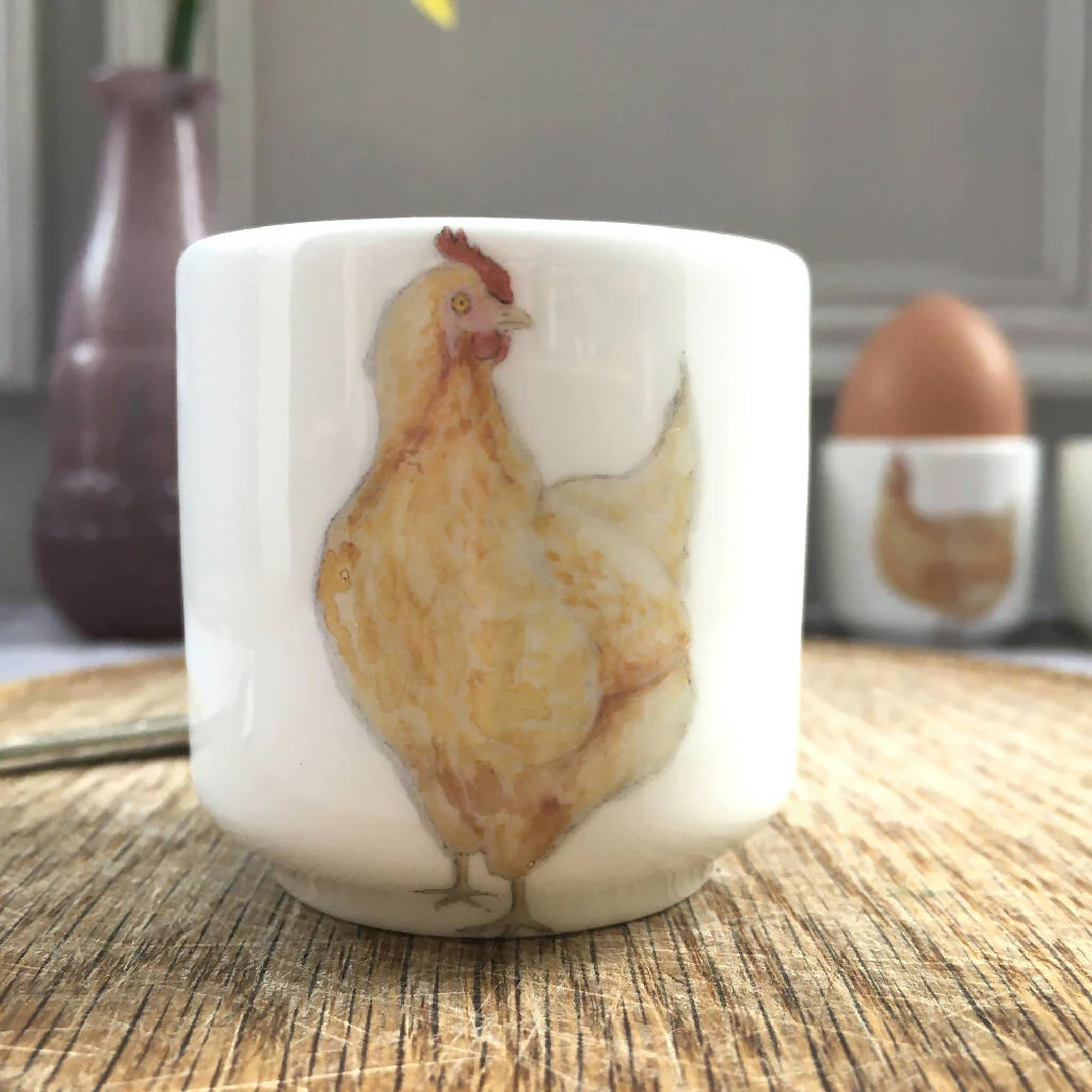 Chickens and Forget me nots Bone China Eggcups - Image 3