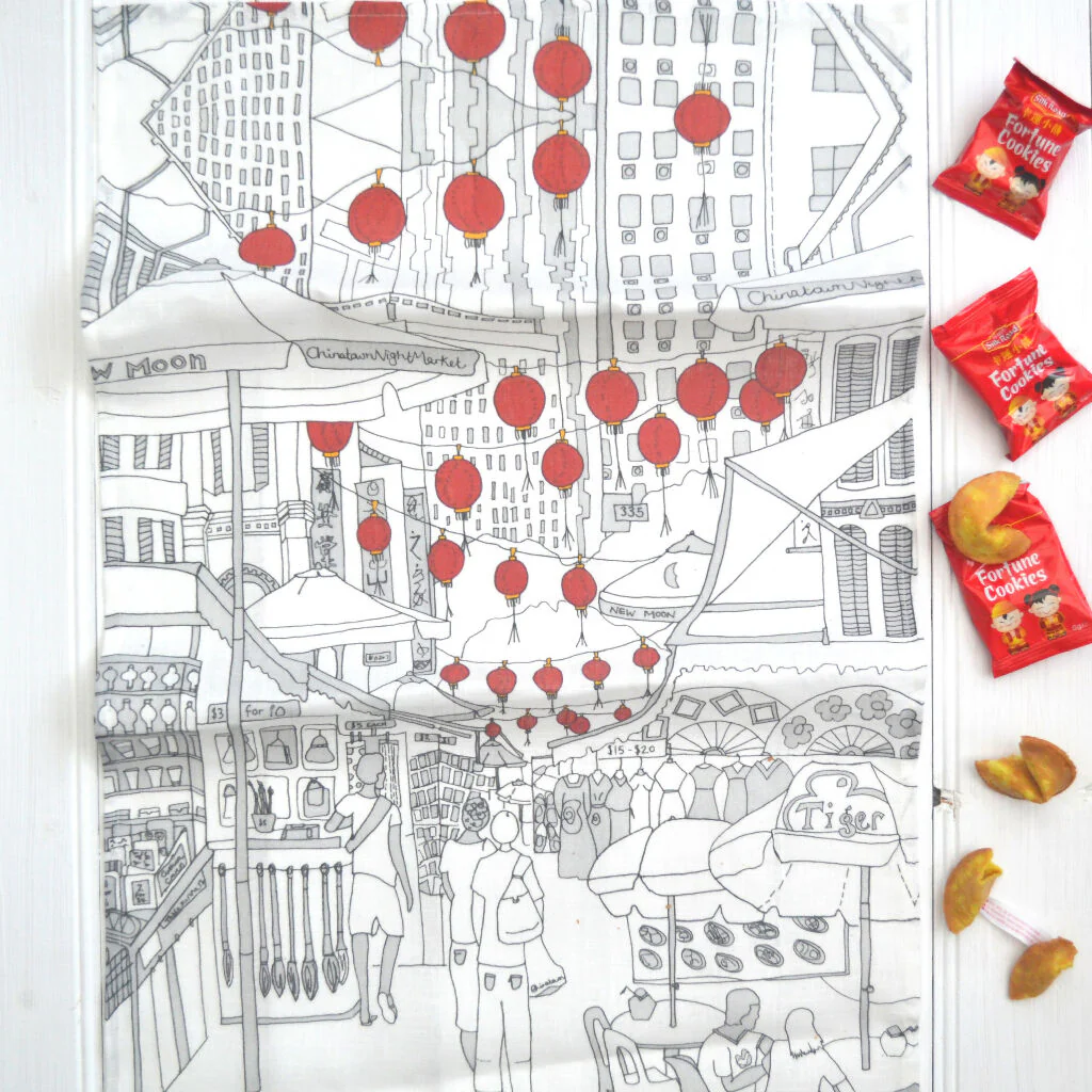 Chinese New Year Linen Tea Towel - Image 2