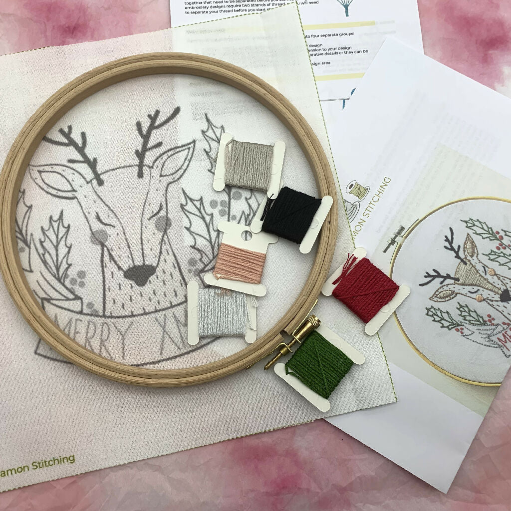 Christmas Embroidery Kit - Christmas Reindeer Embroidery Kit - Image 6