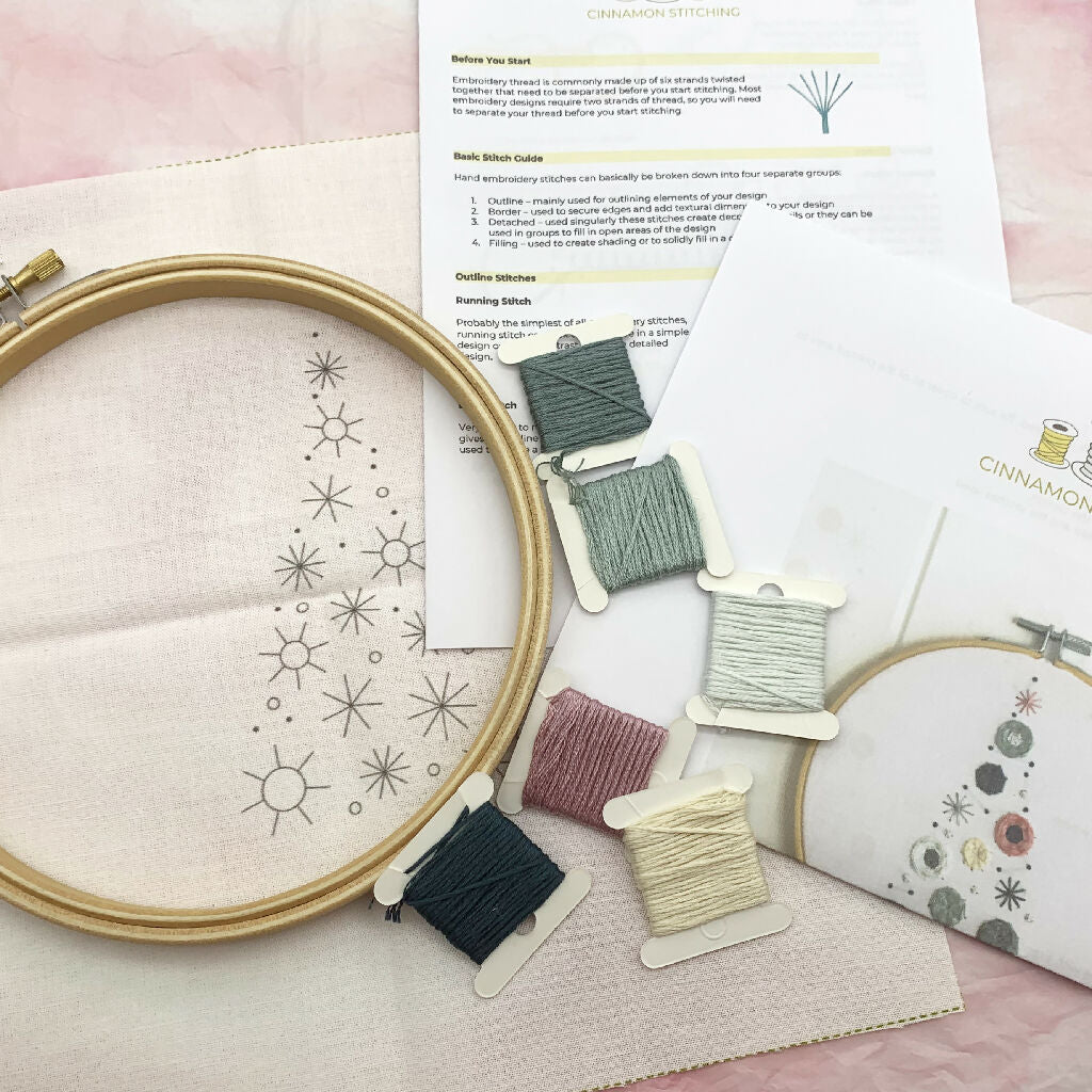Christmas Embroidery Kit - Contemporary Christmas Tree Embroidery Kit - Image 8