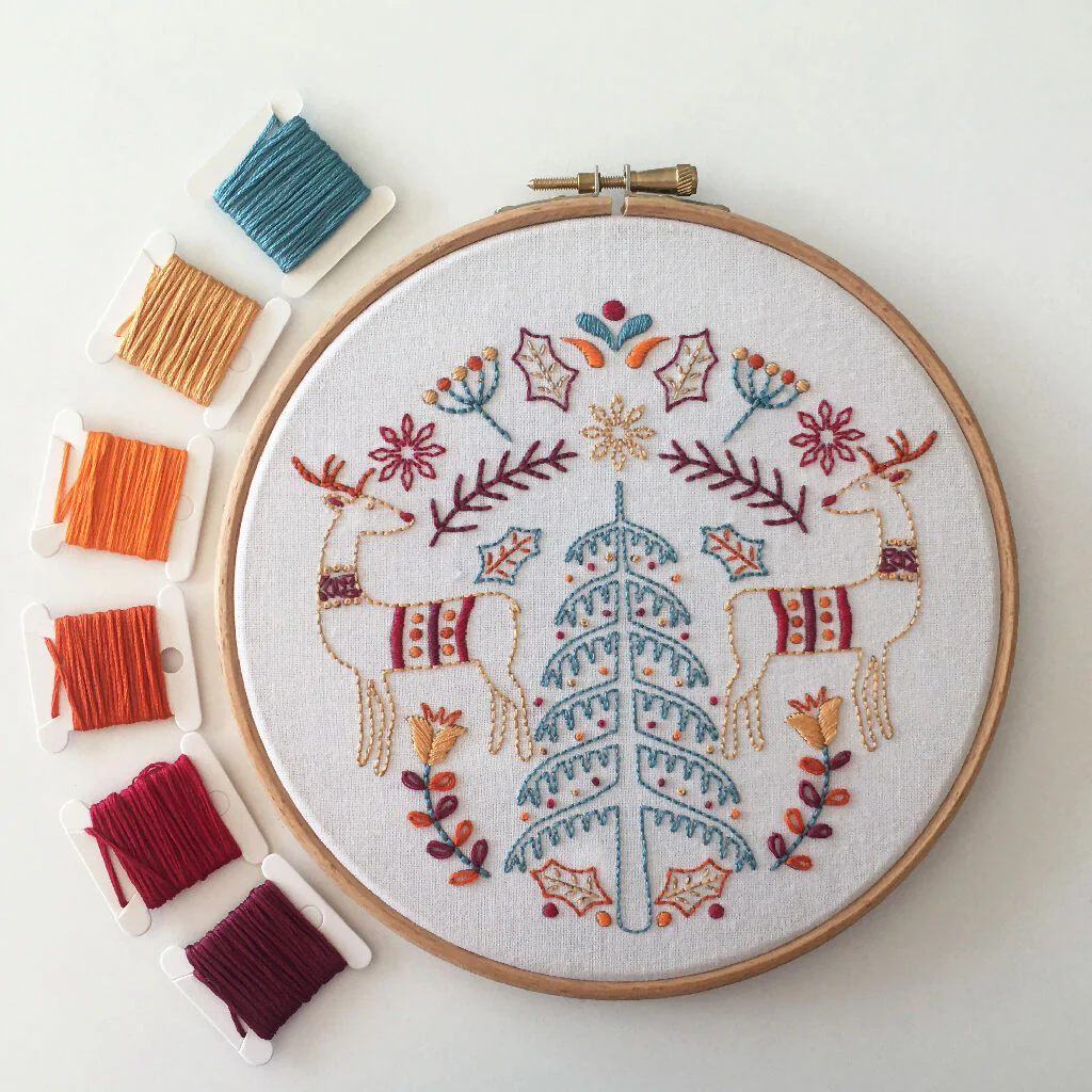 Christmas Embroidery Kit - Modern Christmas Embroidery Kit - Image 4
