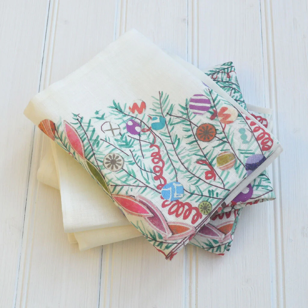Christmas Linen Tea Towel - Image 4