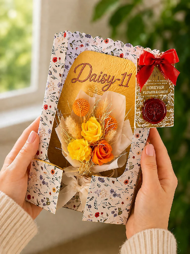Forever Rose Flower Card -Handmade in the UK with real preserved roses that last for months - Image 10