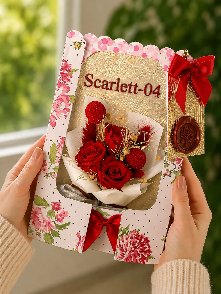 Forever Rose Flower Card -Handmade in the UK with real preserved roses that last for months - Image 5