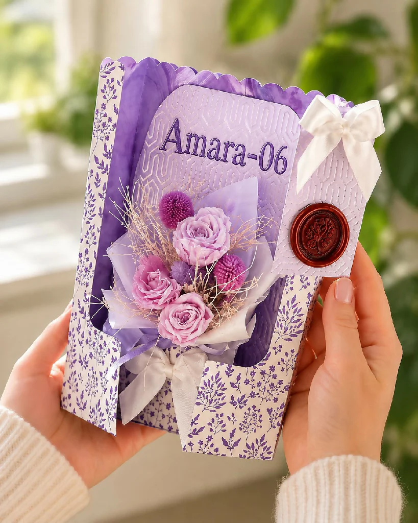 Forever Rose Flower Card -Handmade in the UK with real preserved roses that last for months - Image 6