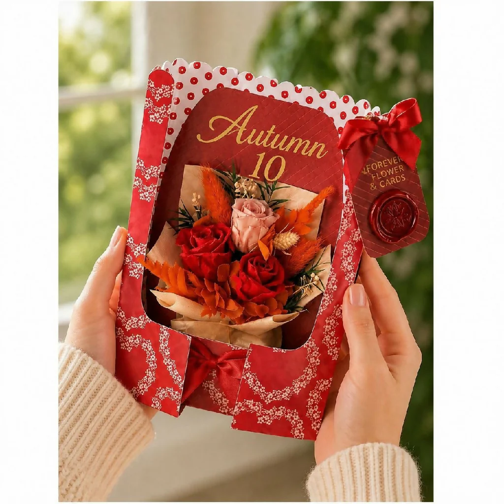 Forever Rose Flower Card -Handmade in the UK with real preserved roses that last for months - Image 9