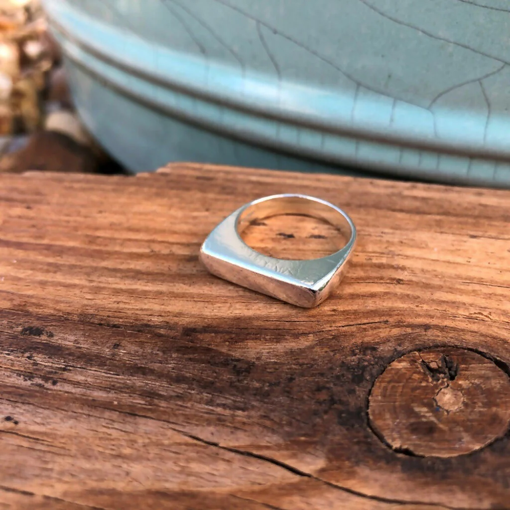 Chunky Cornish Sterling Silver Signet Ring - Image 3