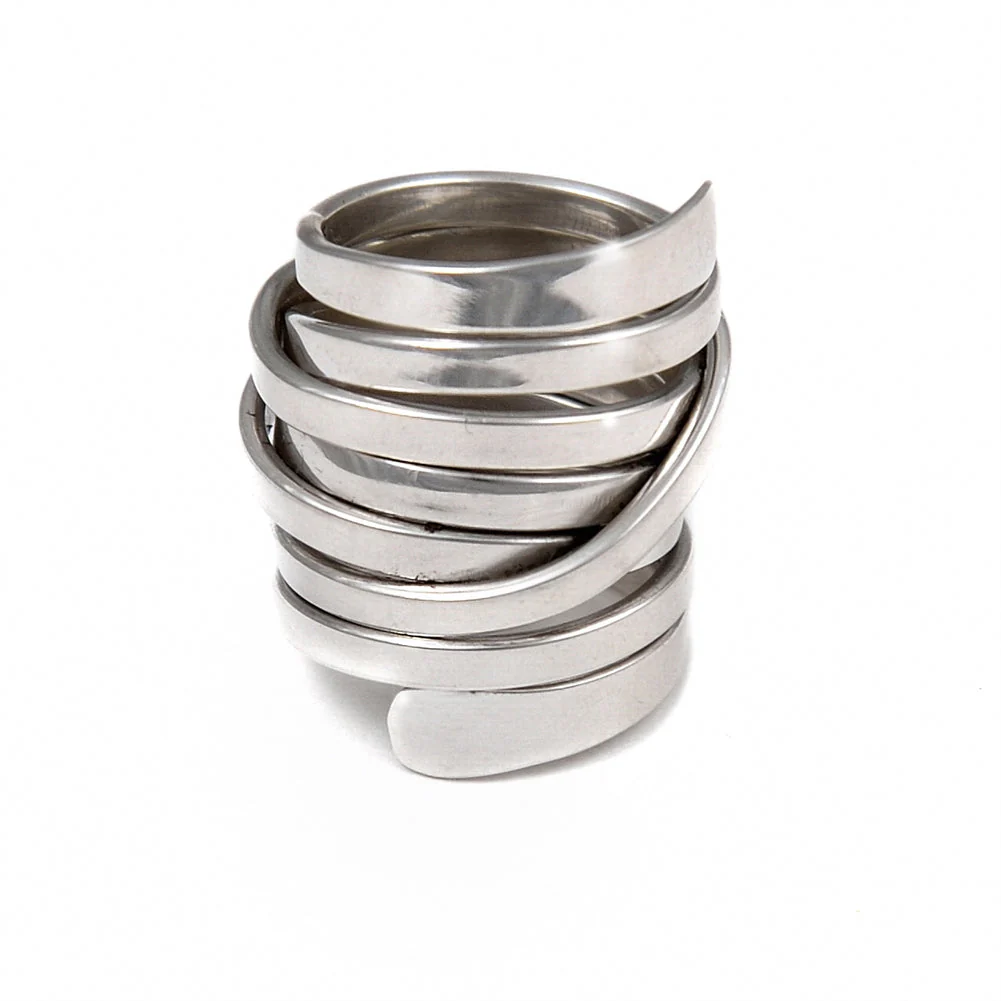 Chunky Statement Sterling Silver Wrap Ring - Image 2