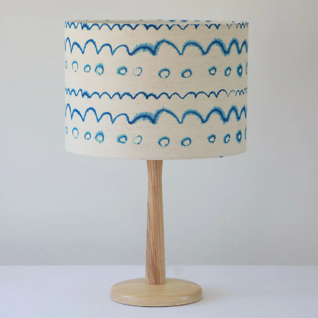 Circles in the Waves Stripe Luxury Linen Lampshade - Image 5