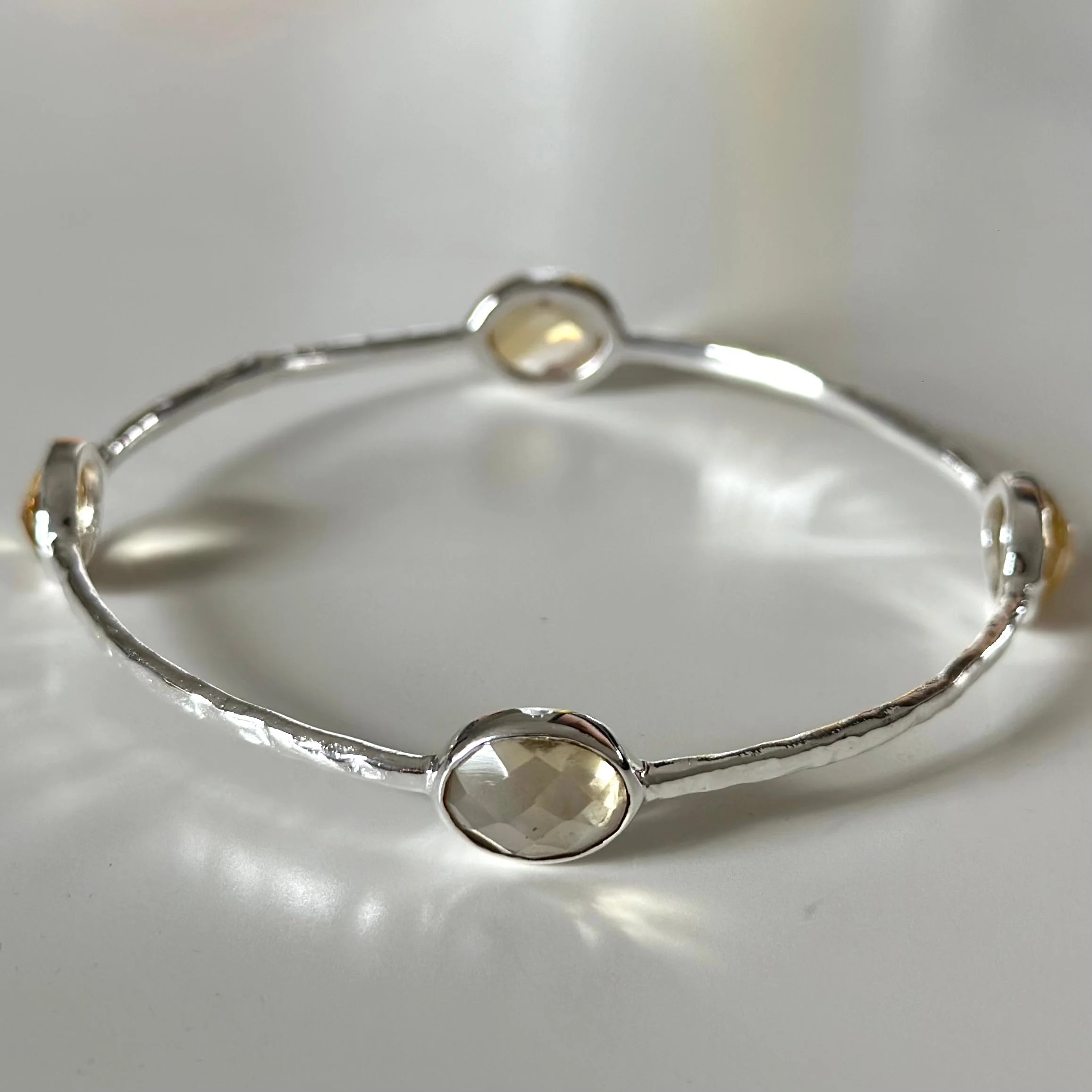 Citrine Gemstone Bangle in Sterling Silver - Image 3