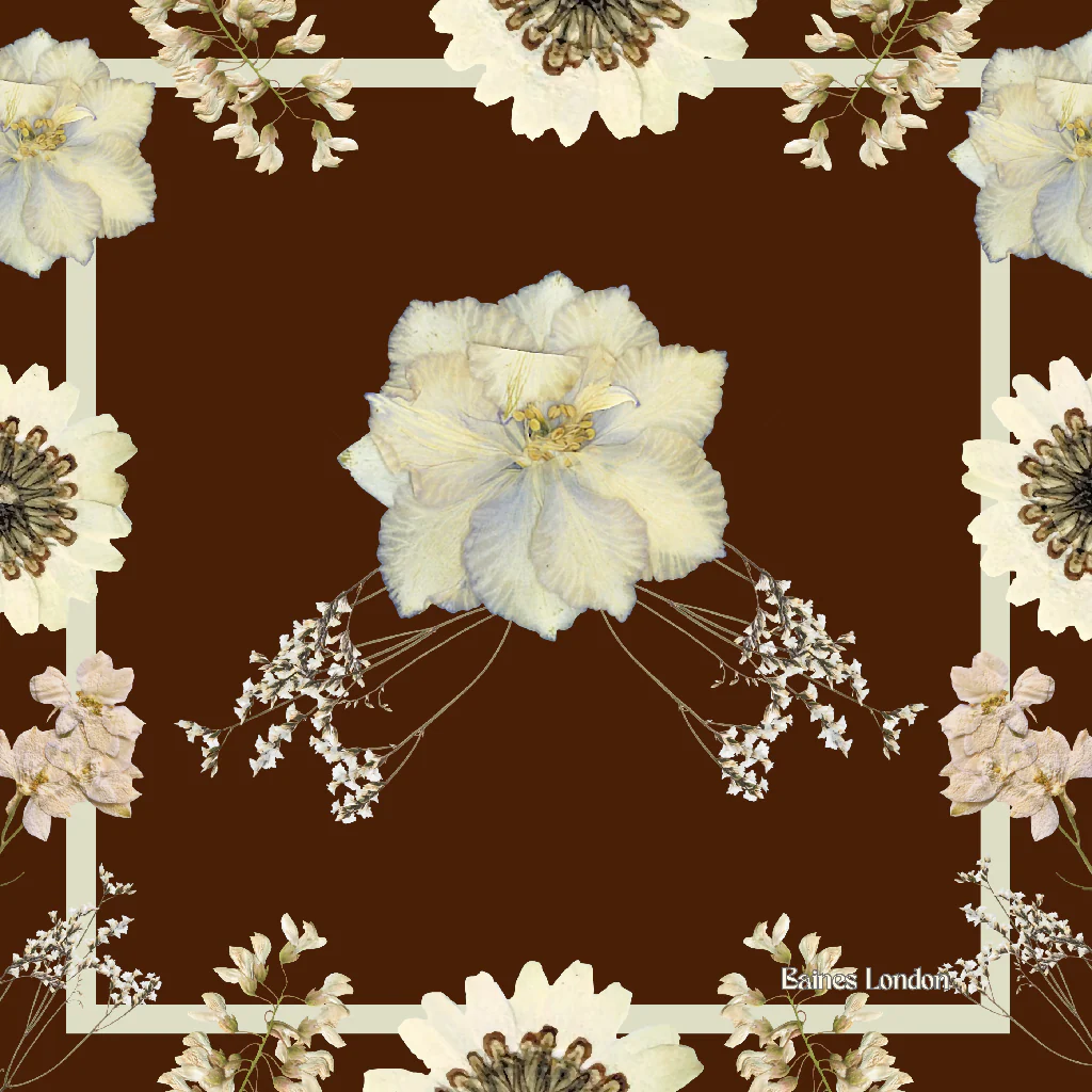 Classic chocolate pure silk scarf - 74cm square