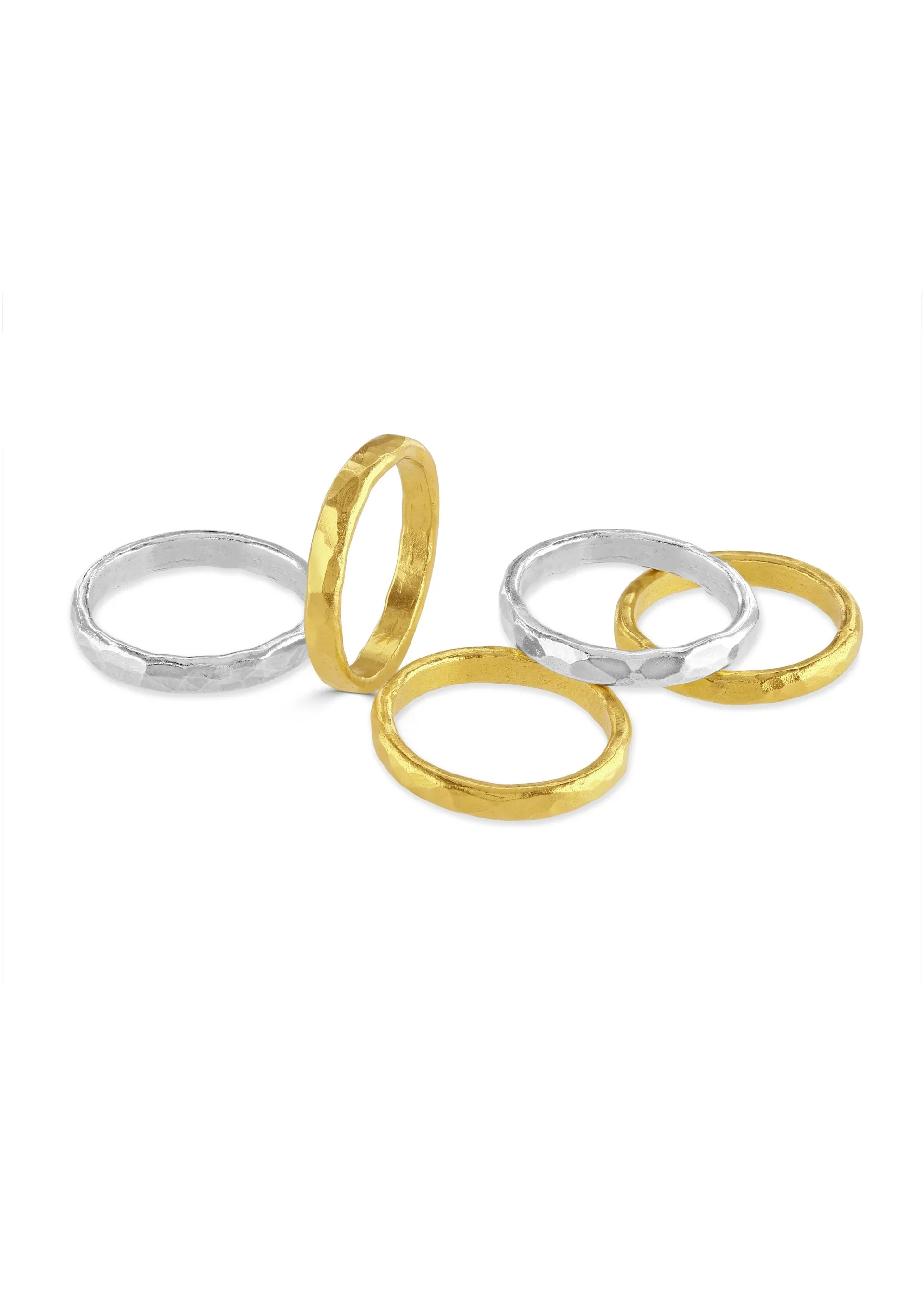 Classic Hammered Stacker Ring - Image 2