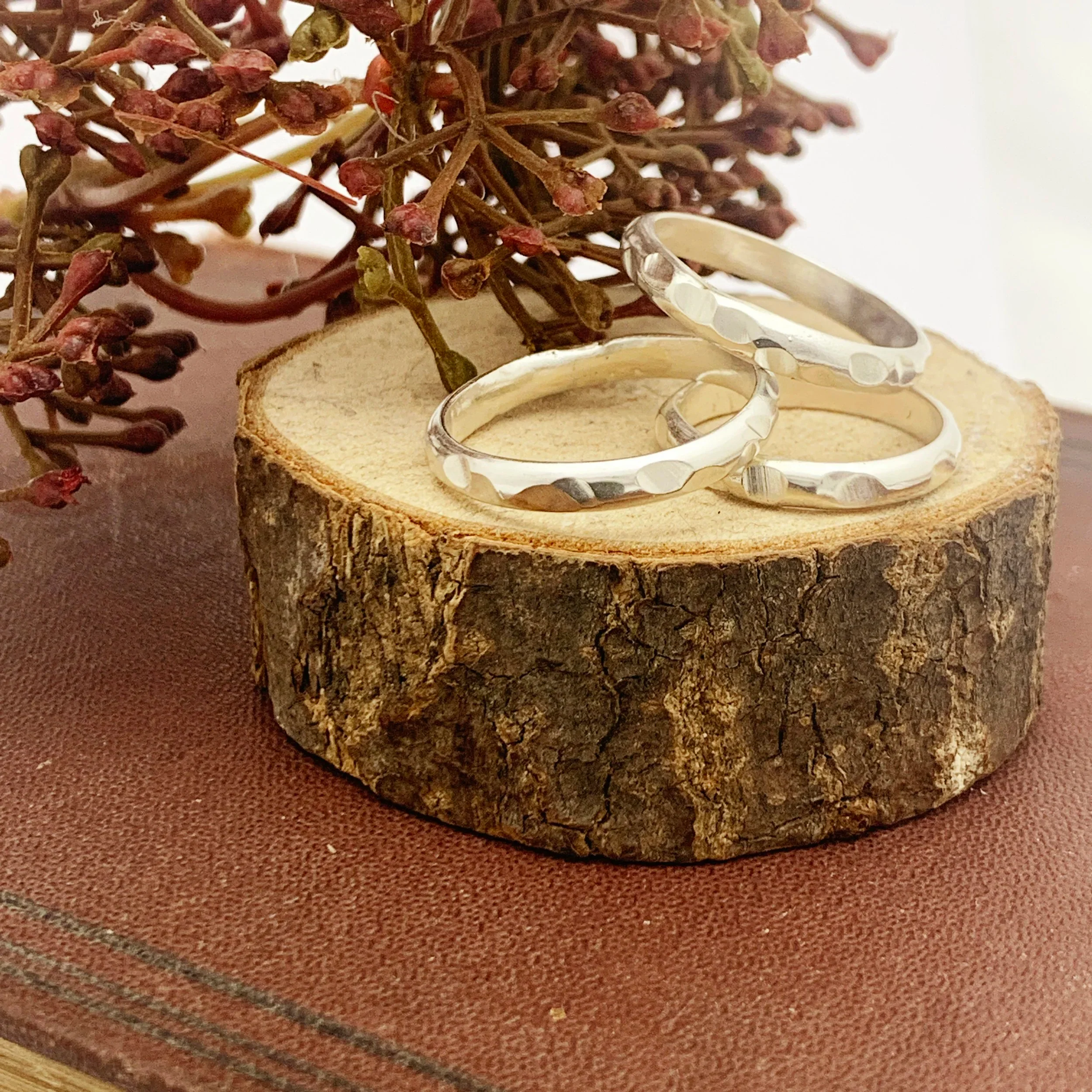 Classic Hammered Stacker Ring - Image 3