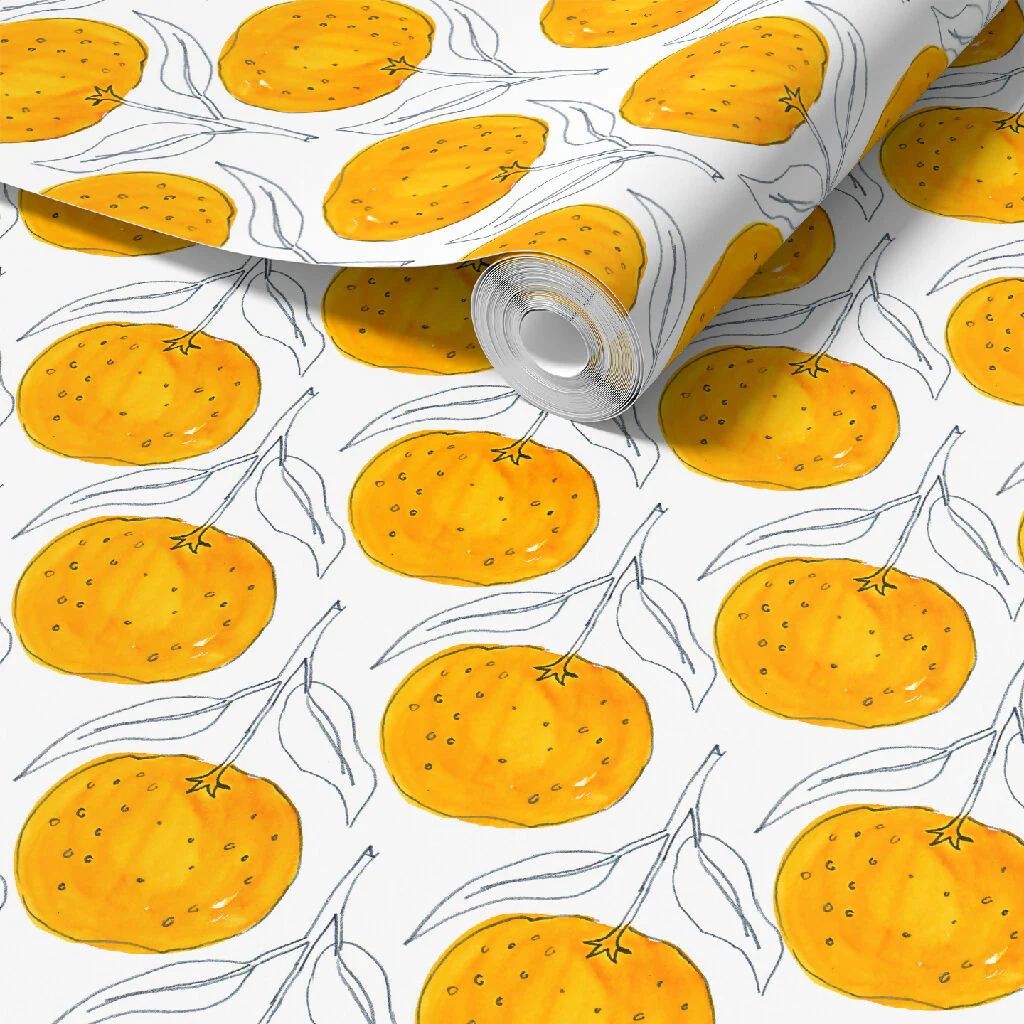 Clementine Fresh White Sustainable Wallpaper