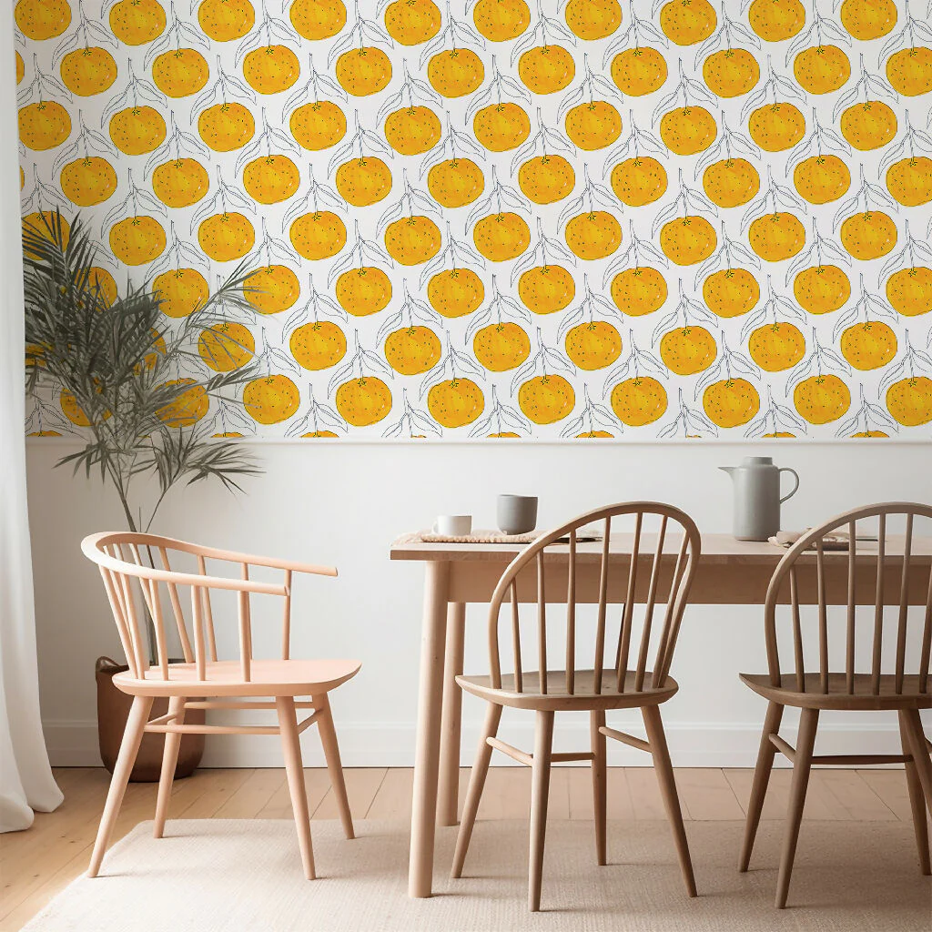 Clementine Fresh White Sustainable Wallpaper - Image 2