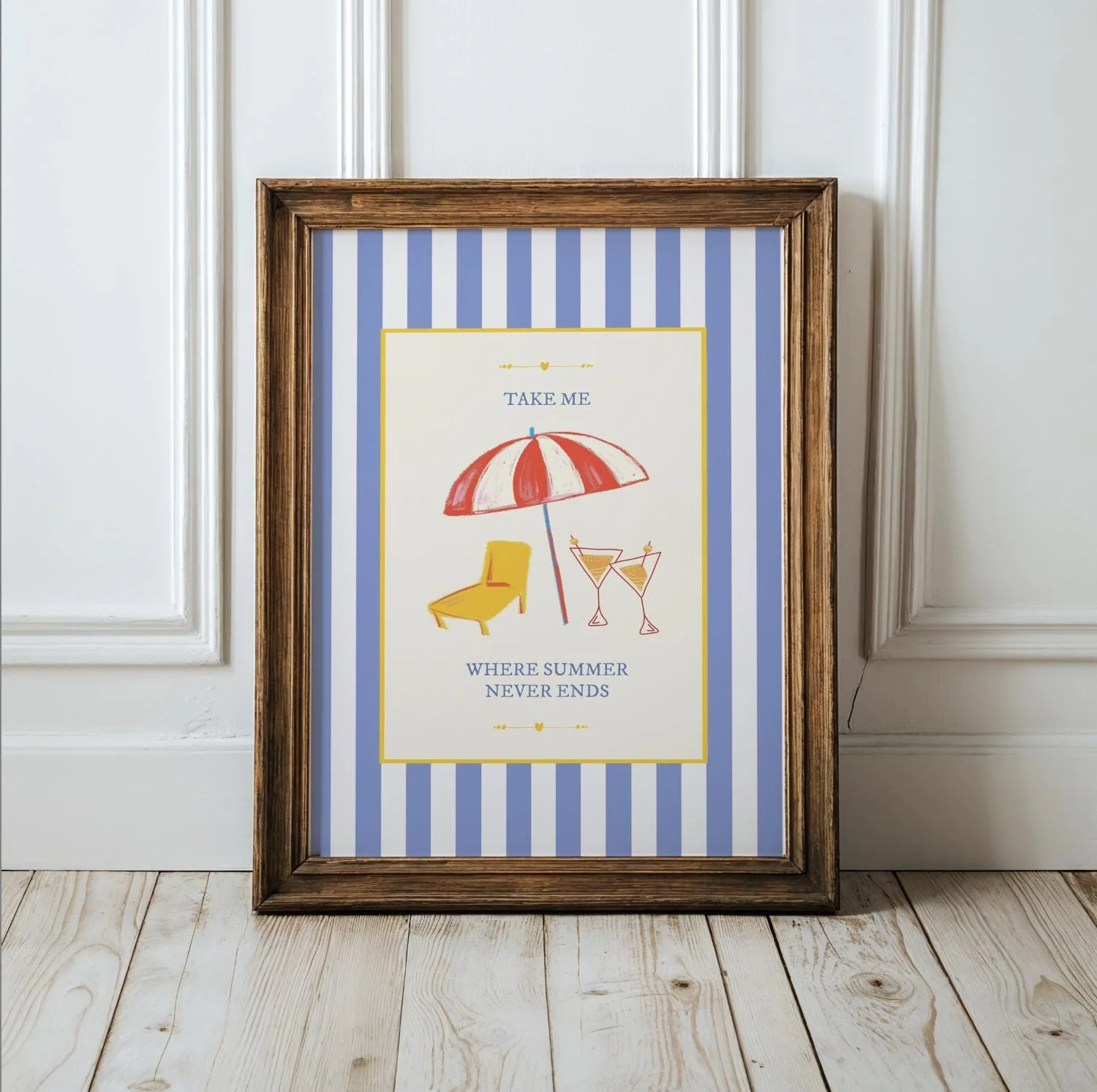 Coastal Art Print Striped Wall Art - Image 2