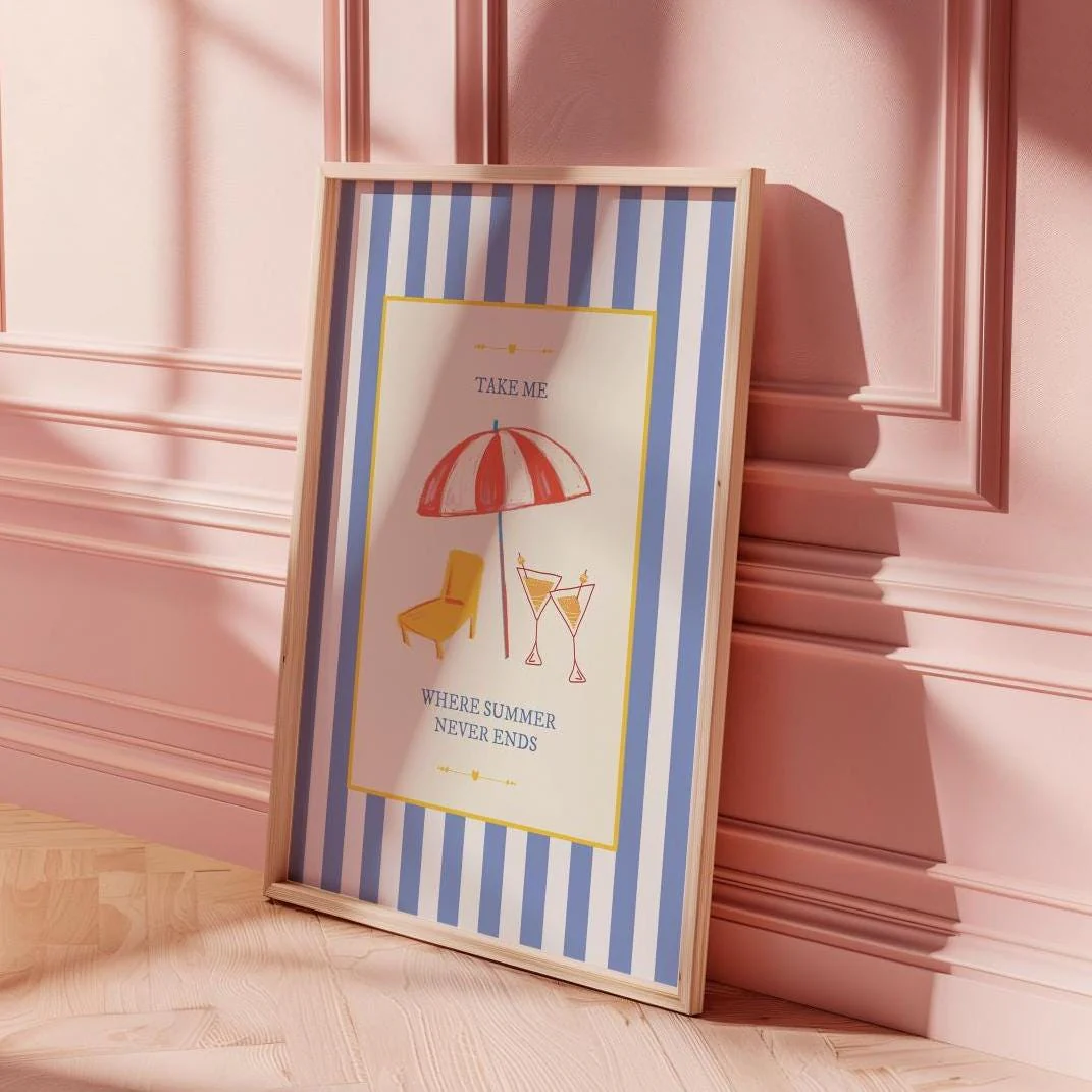 Coastal Art Print Striped Wall Art - Image 4