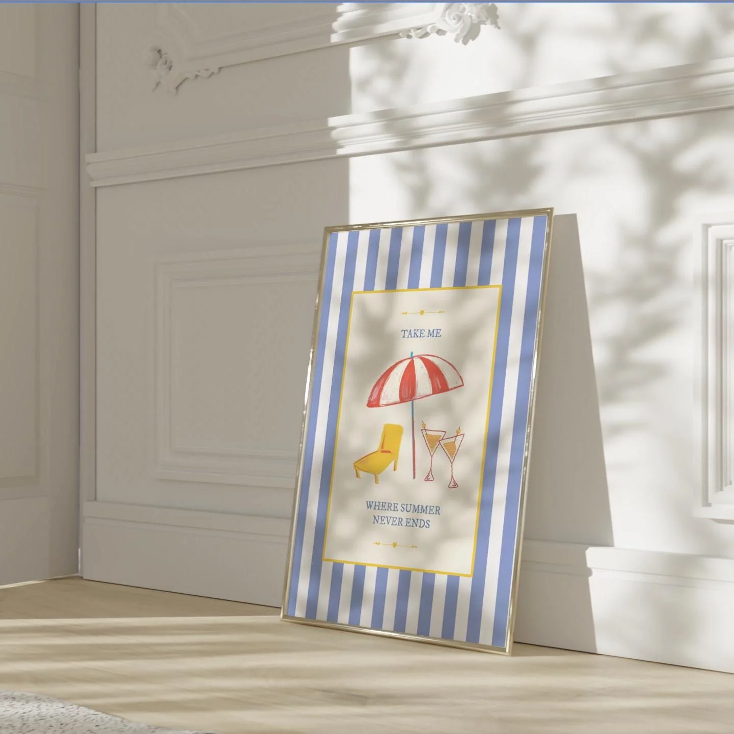 Coastal Art Print Striped Wall Art - Image 5