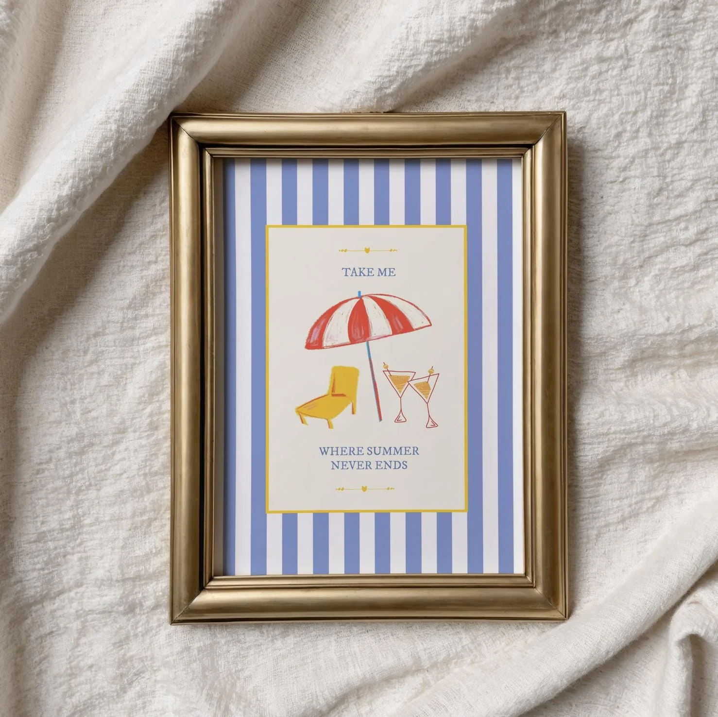 Coastal Art Print Striped Wall Art - Image 6