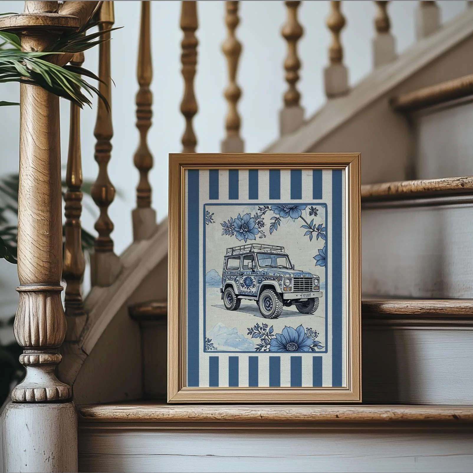 Coastal Art Print Whimsical Illustration Chinoiserie Artwork