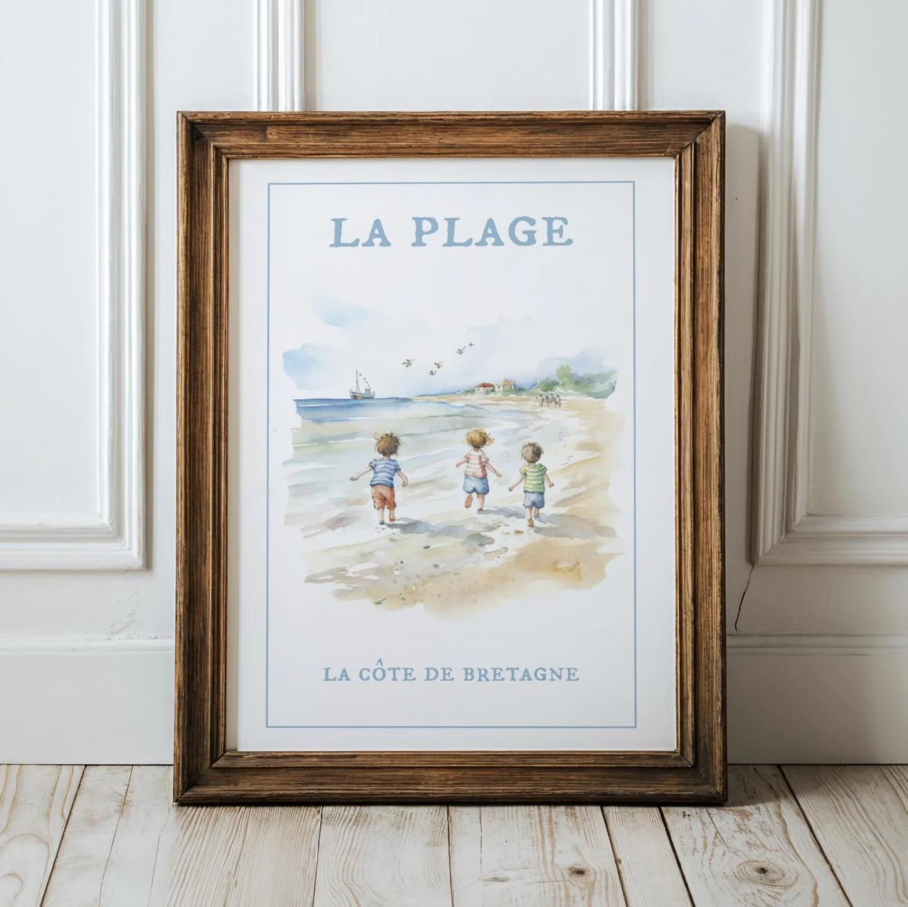 Coastal Beach Art Print La Plage Illustration - Image 4