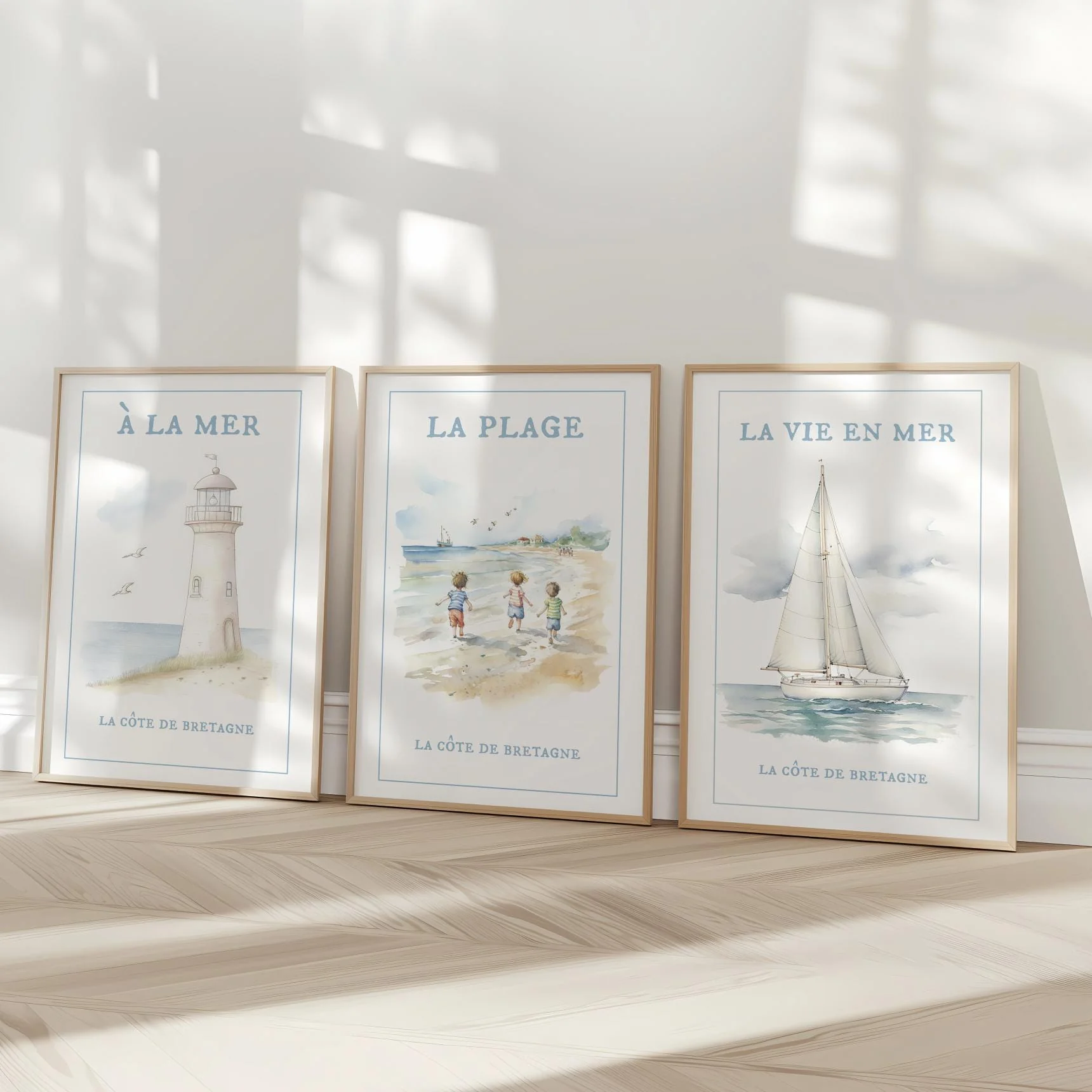 Coastal Beach Art Print La Plage Illustration - Image 6
