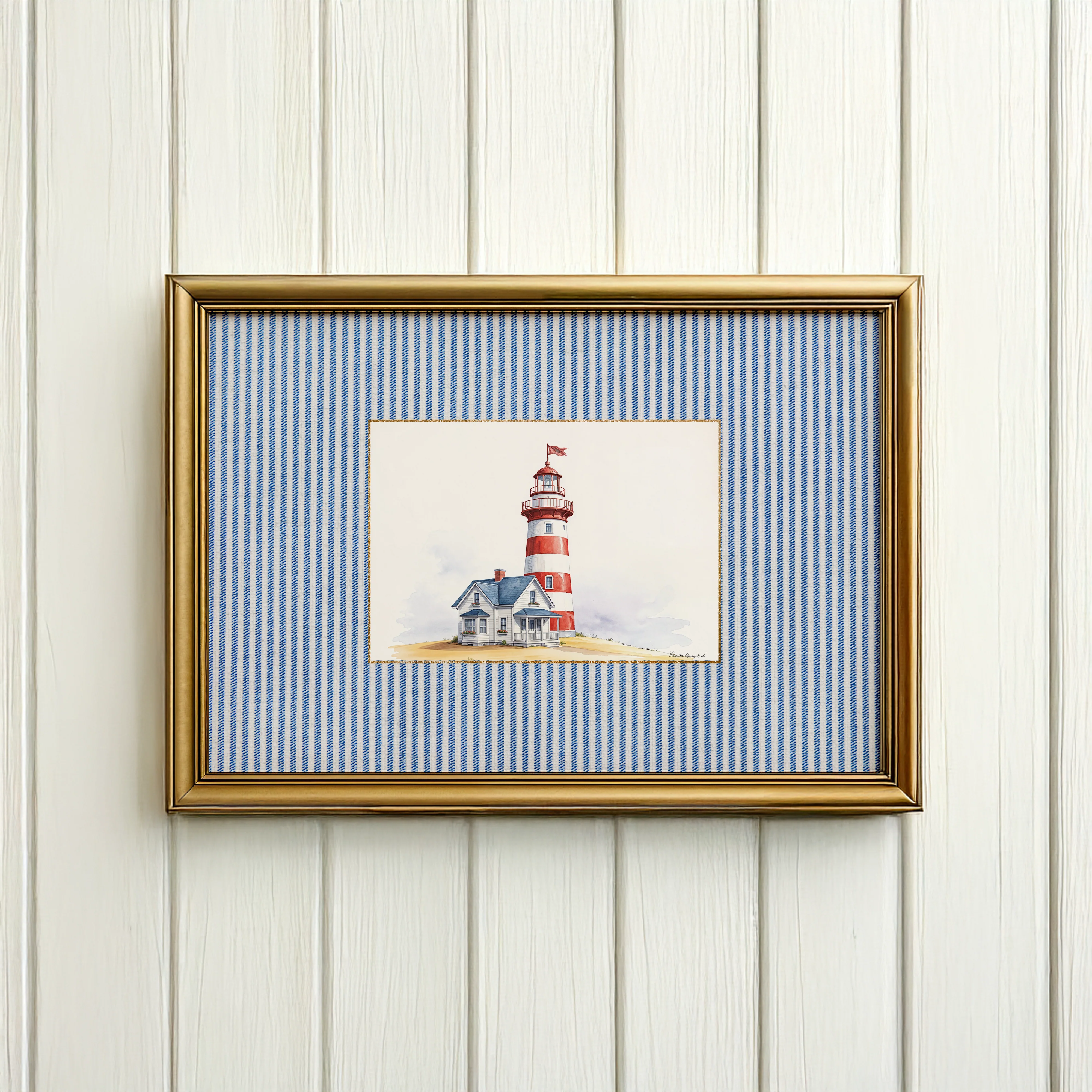 Coastal Print Set of 3 Sailboat Illustration Lighthouse Artwork Nantucket Hamptons Summer Wall Art - Image 6