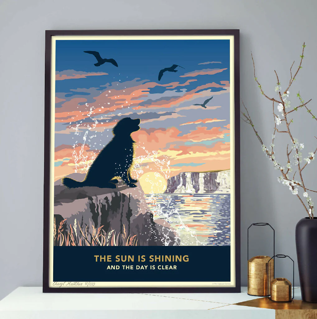 GOLDEN RETRIEVER 'COASTAL SUNRISE’ LIMITED EDITION ART PRINT