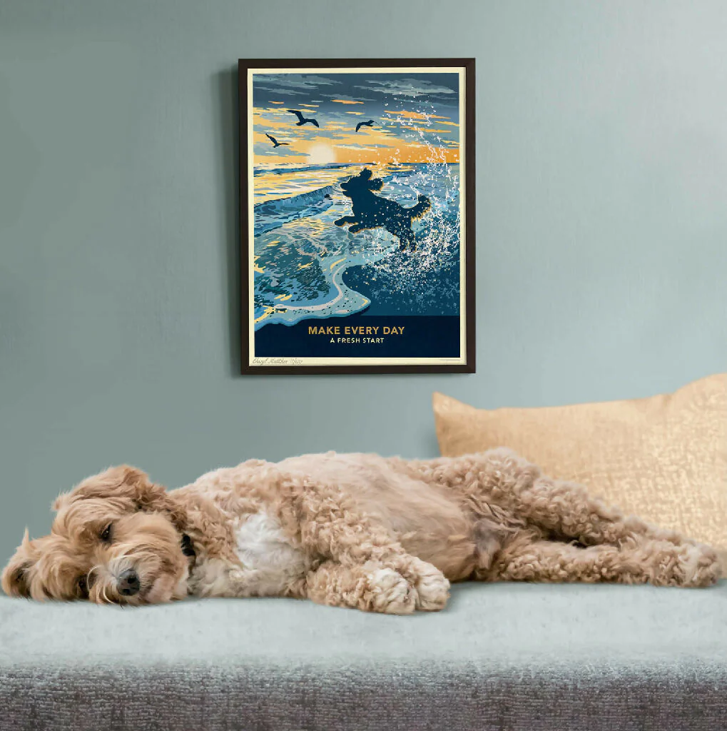 COCKAPOO OR POODLE ‘FRESH START’ LIMITED EDITION ART PRINT - Image 2